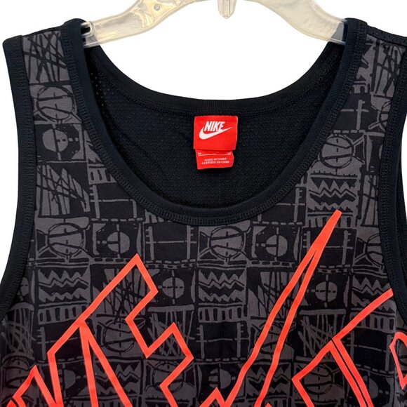 Vintage Nike Air Tank Top Red Tag Men’s Black Big Swoosh Logo - Size Medium - Picture 2 of 7